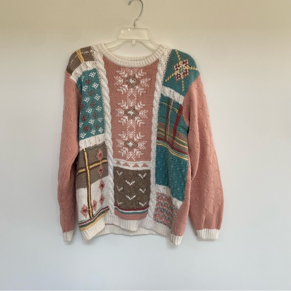 Vintage Petite Sophisticate M pink knit sweater
